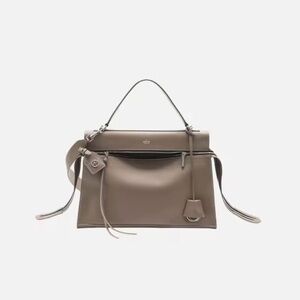 Grotto - Italian Leather Handbag - Elephant Colour